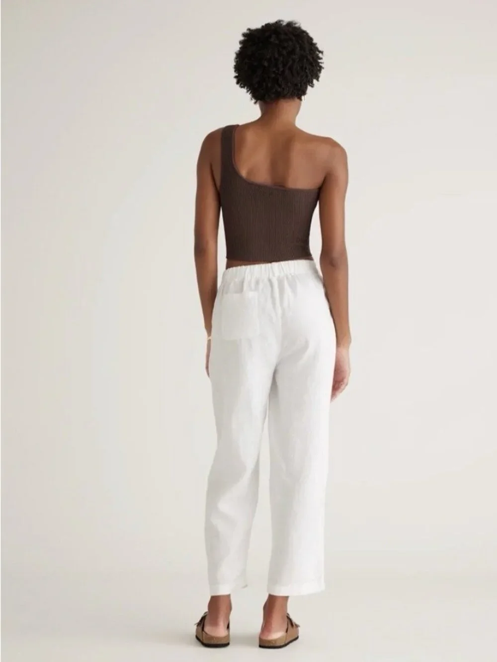 Quince Women’s 100% European Linen Pull On Crop Pants White Size S - Picture 8 of 16